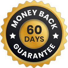 60-day 100% money-back guarantee seal